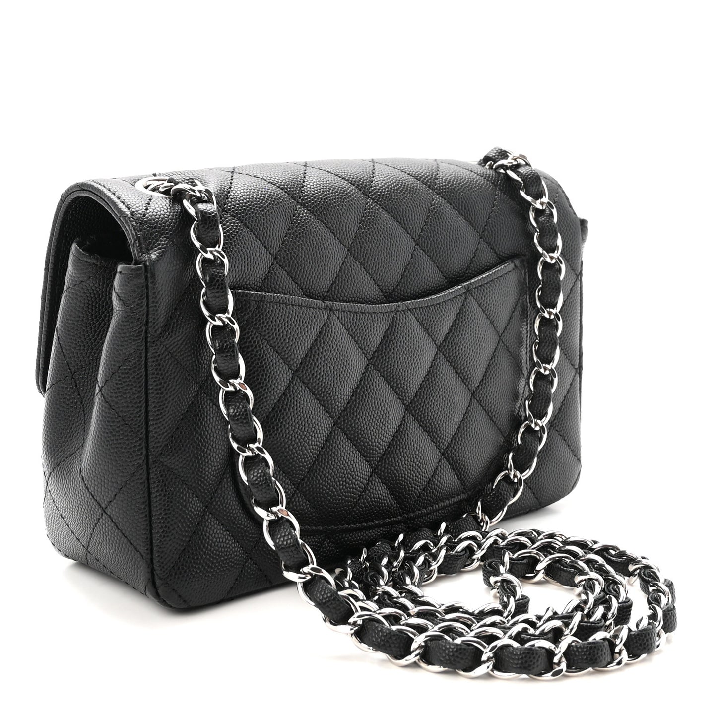 Caviar Quilted Mini Rectangular Flap Black