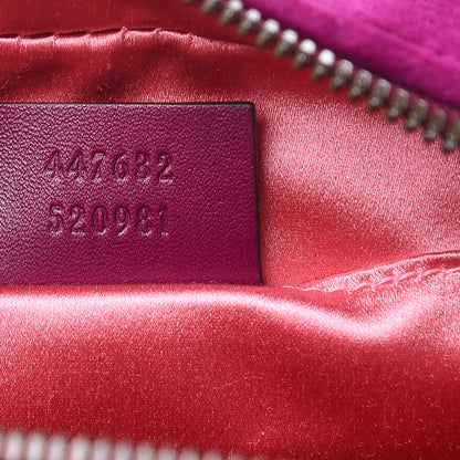 Gucci Velvet Matelasse Small GG Marmont Chain Shoulder Bag Fuchsia Violet Cyclamen 7 of 9