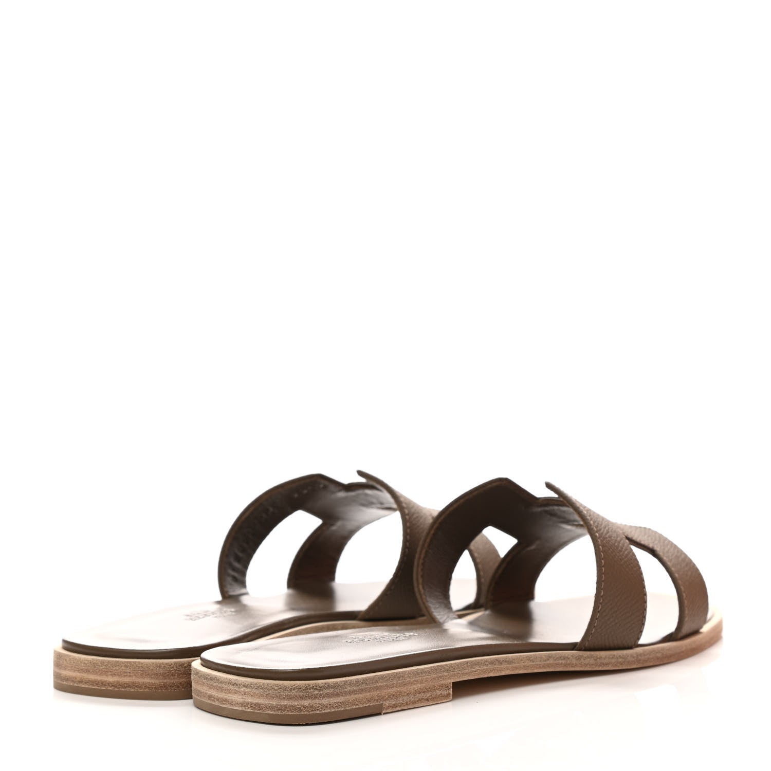 Hermes Epsom Oran Sandals 37 Etoupe 4 of 9