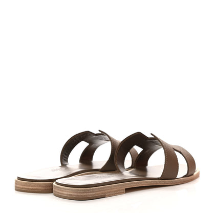 Hermes Epsom Oran Sandals 37 Etoupe 4 of 9