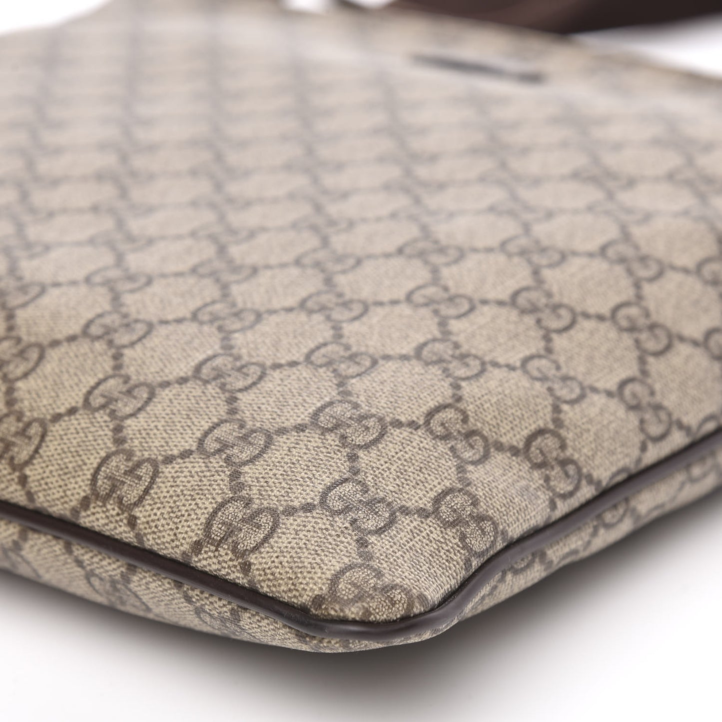 GG Supreme Monogram Medium Flat Messenger Bag Dark Brown