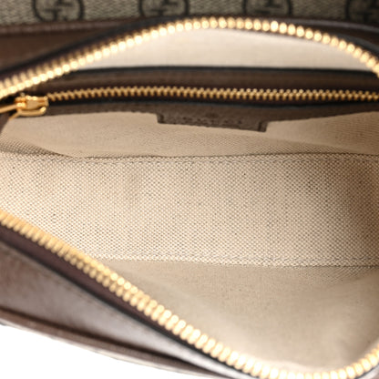 Gucci GG Supreme Monogram Textured Dollar Calfskin Mini Ophidia Flap Shoulder Bag Beige Ebony New Acero 5 of 10
