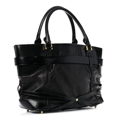 Burberry Lambskin Bridle Calfskin Medium Landscape Lynher Tote Black 2 of 18