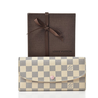 Louis Vuitton Damier Azur Emilie Wallet Rose Ballerine 14 of 14