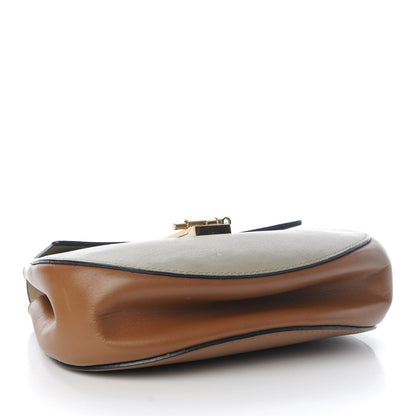 Chloe Grained Calfskin Lambskin Drew Shoulder Bag Brown Baobab Green 4 of 20