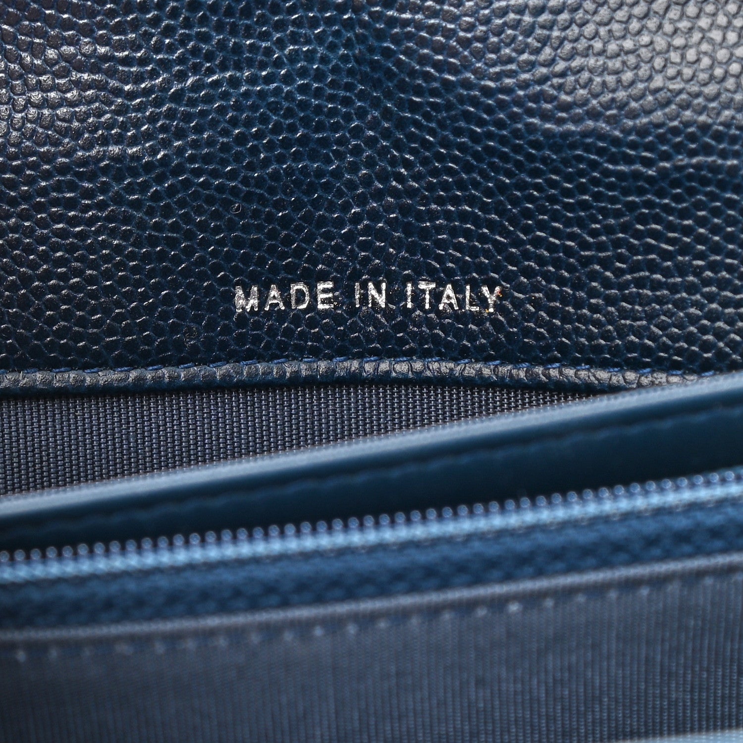 Chanel Caviar Quilted Wallet on Removable Chain Navy 7 of 11