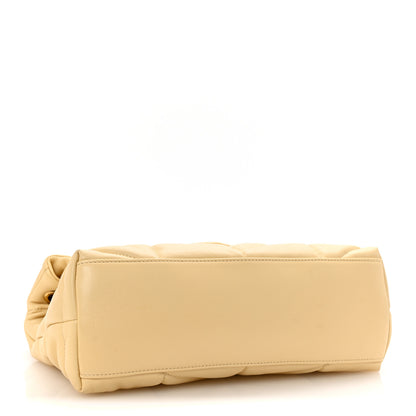 Saint Laurent Lambskin Quilted Small Loulou Puffer Monogram Chain Satchel Jaune Pale 4 of 9