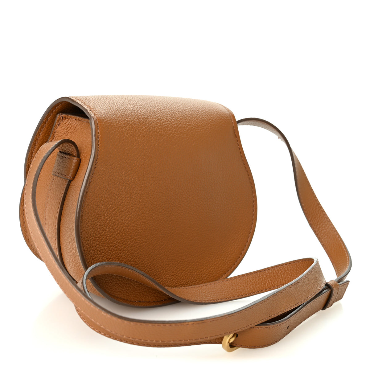 Chloe Grained Calfskin Small Marcie Saddle Bag Tan 3 of 9