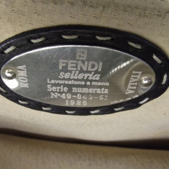 Fendi Wool Calfskin Romano Selleria Monogram Satchel 8 of 9
