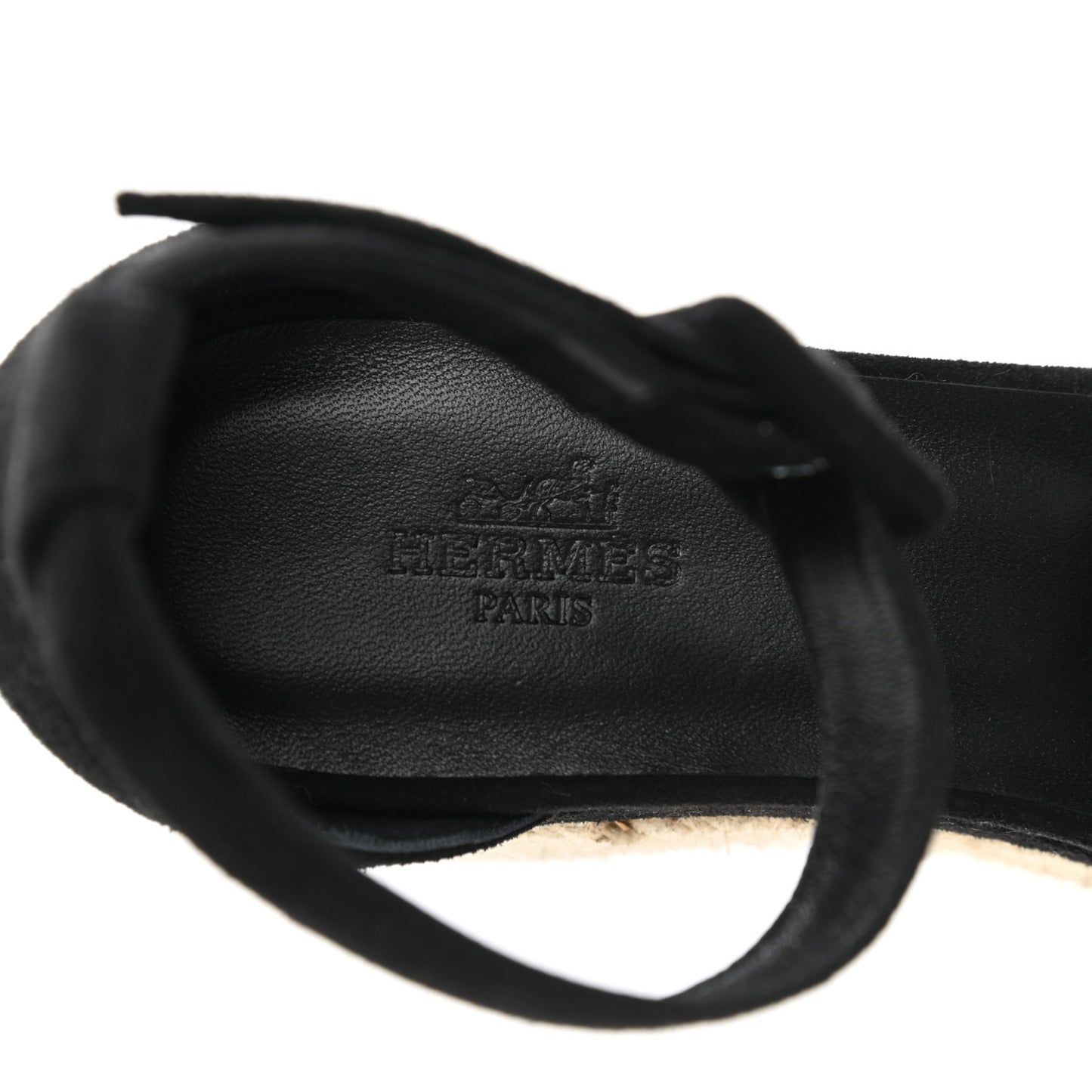 Suede Elda Espadrille Wedge Sandals 37 Black