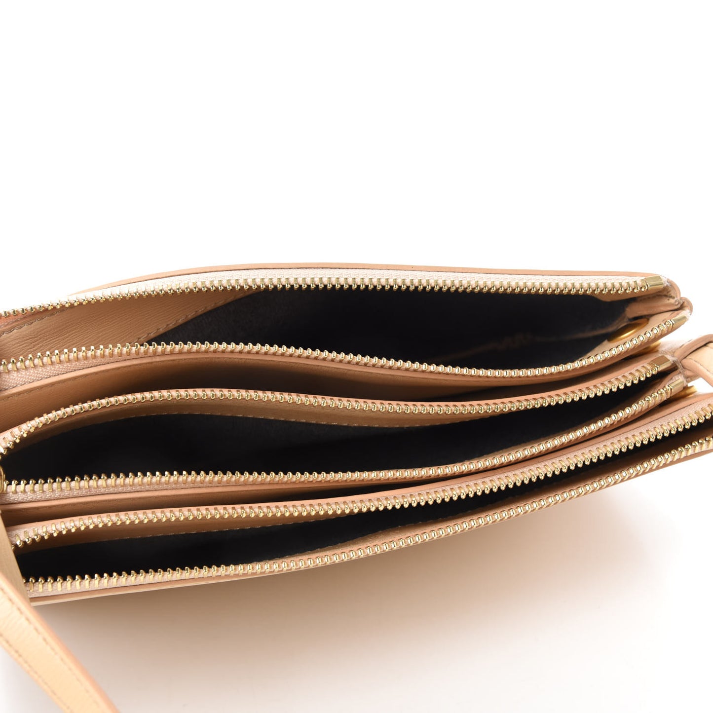 Lambskin Large Trio Crossbody Bag Beige