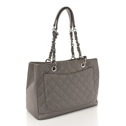 Chanel Caviar Quilted Grand Shopping Tote GST Light Grey 2 of 16
