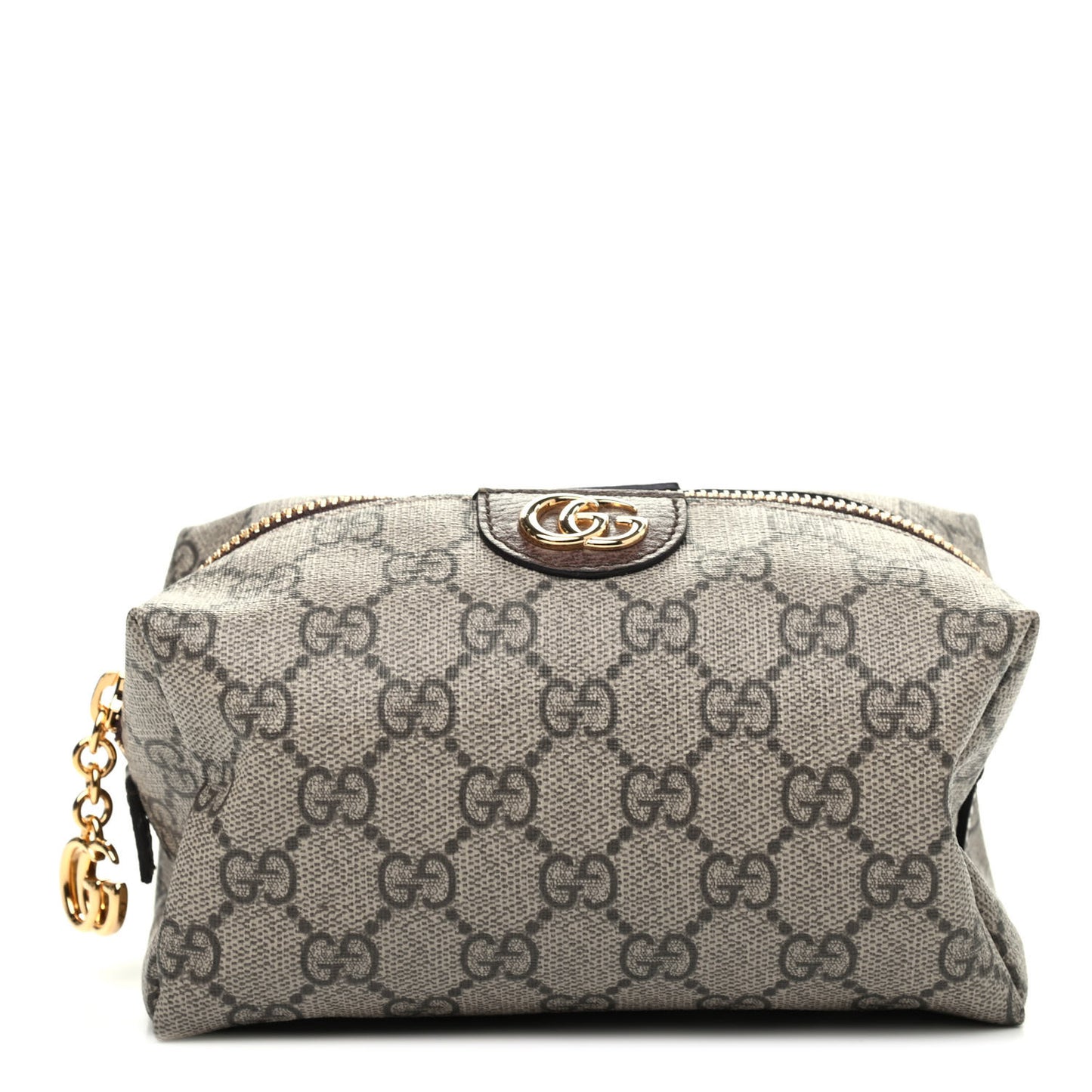 Soft GG Supreme Monogram Calfskin Medium Ophidia Cosmetic Case Beige Ebony New Acero