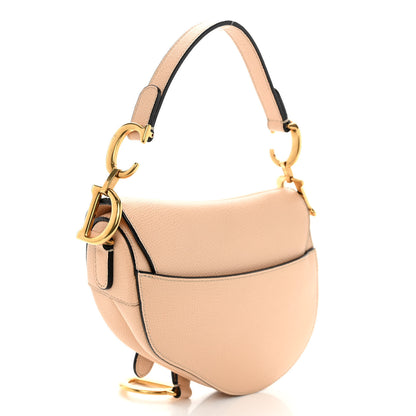 Christian Dior Grained Calfskin Mini Saddle Bag Beige 3 of 9