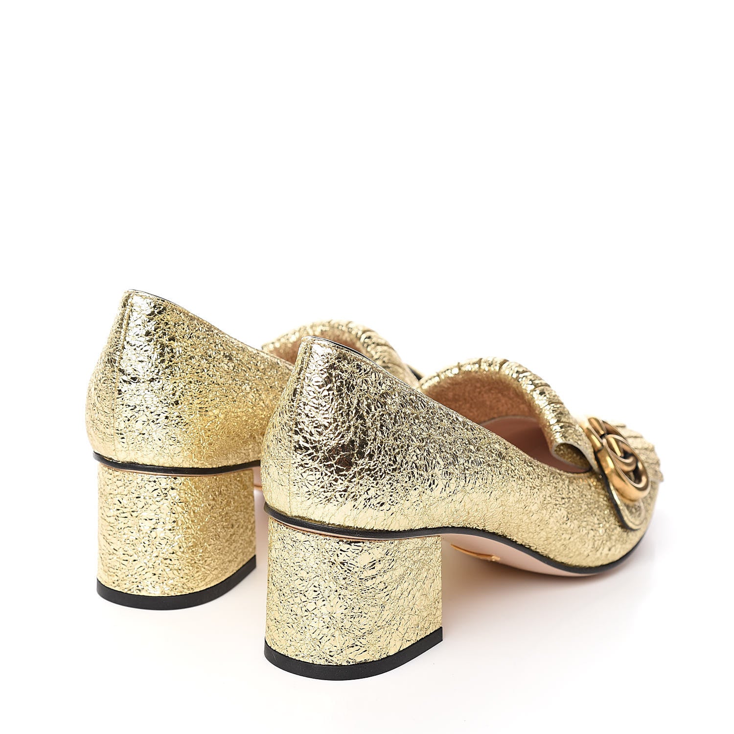 Gucci Galassia GG Marmont Fringe 50mm Loafer Pumps 39 Platino 4 of 9