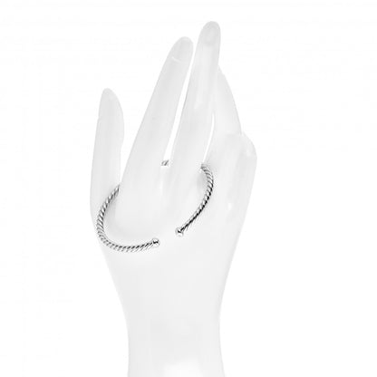 David Yurman 18K White Gold 4mm Cablespira Bracelet 2 of 4