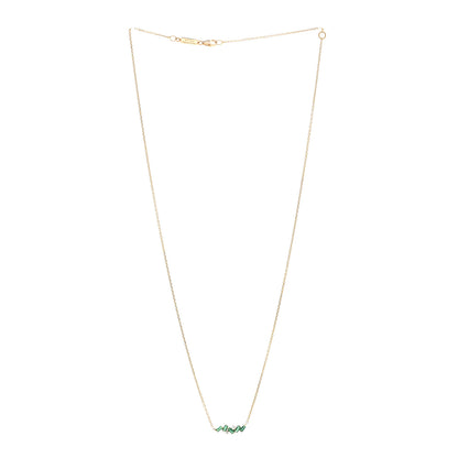 Suzanne Kalan 18K Yellow Gold Diamond Emerald Bar Necklace 3 of 5