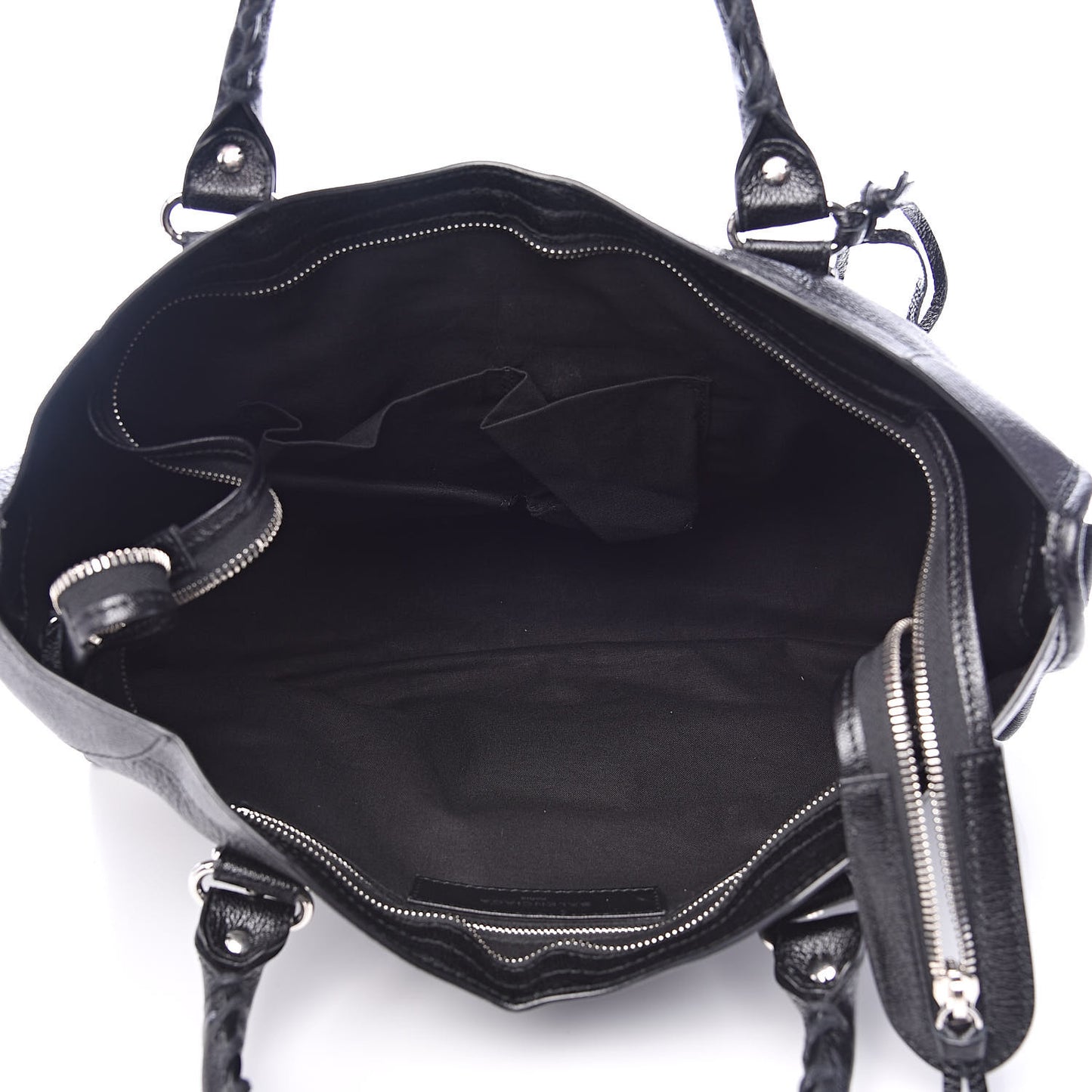 Chevre Silver Metallic Edge Hardware City Black