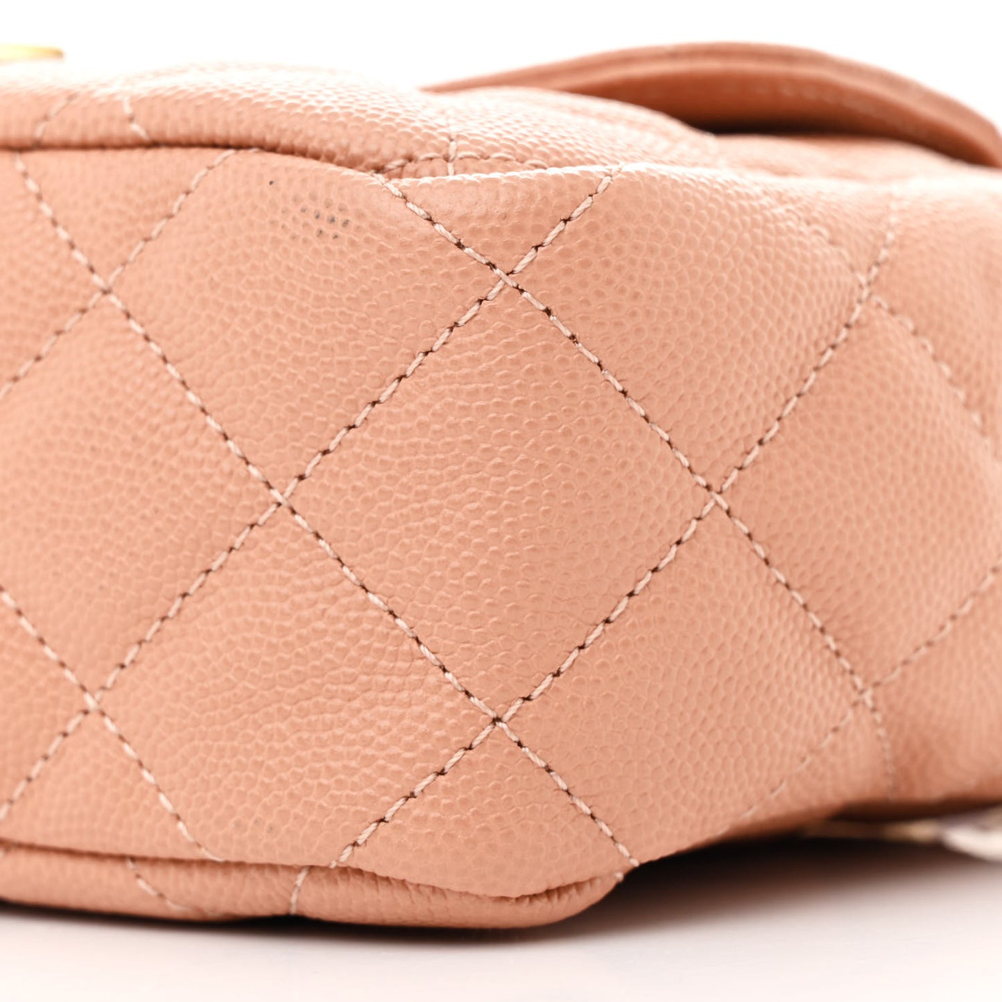 Caviar Quilted Small Wavy CC Hobo Coral
