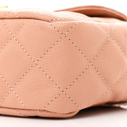 Chanel Caviar Quilted Small Wavy CC Hobo Coral 10 of 11