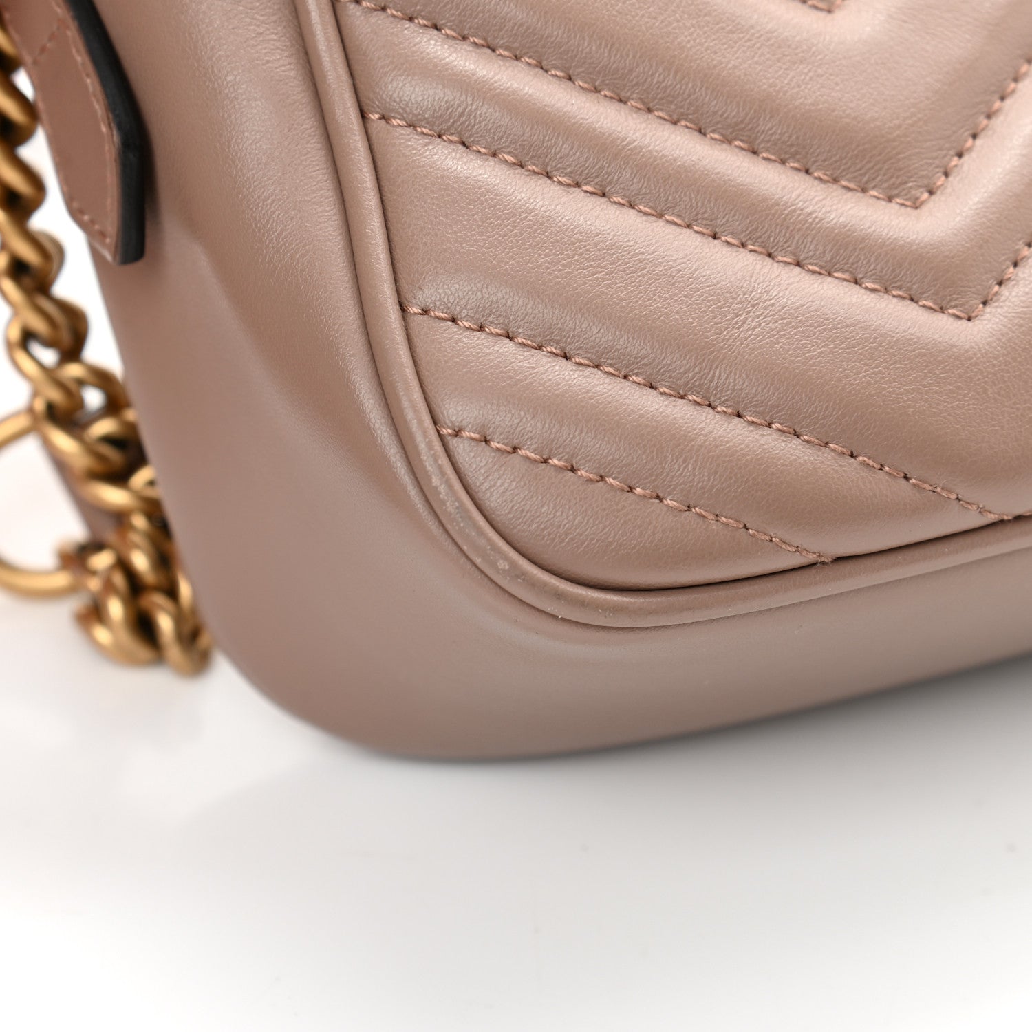 Gucci Calfskin Matelasse Small GG Marmont Chain Shoulder Bag Porcelain Rose 12 of 12