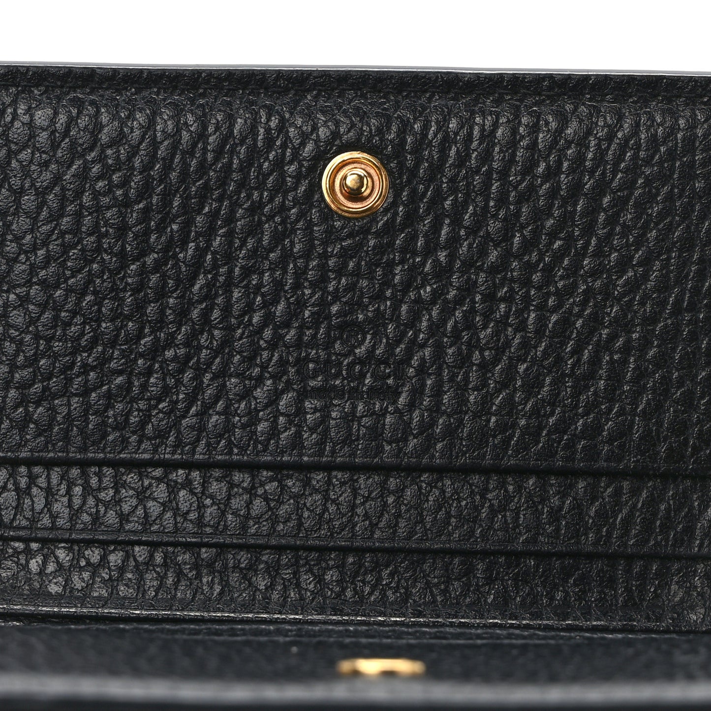 Dollar Calfskin GG Supreme Monogram GG Marmont Card Case Black Beige Ebony