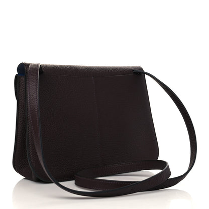 Hermes Taurillon Clemence Verso Halzan 25 Rouge Sellier Bleu Saphir 2 of 9