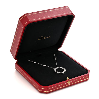 Cartier 18K White Gold Diamond LOVE Paved Necklace 7 of 7