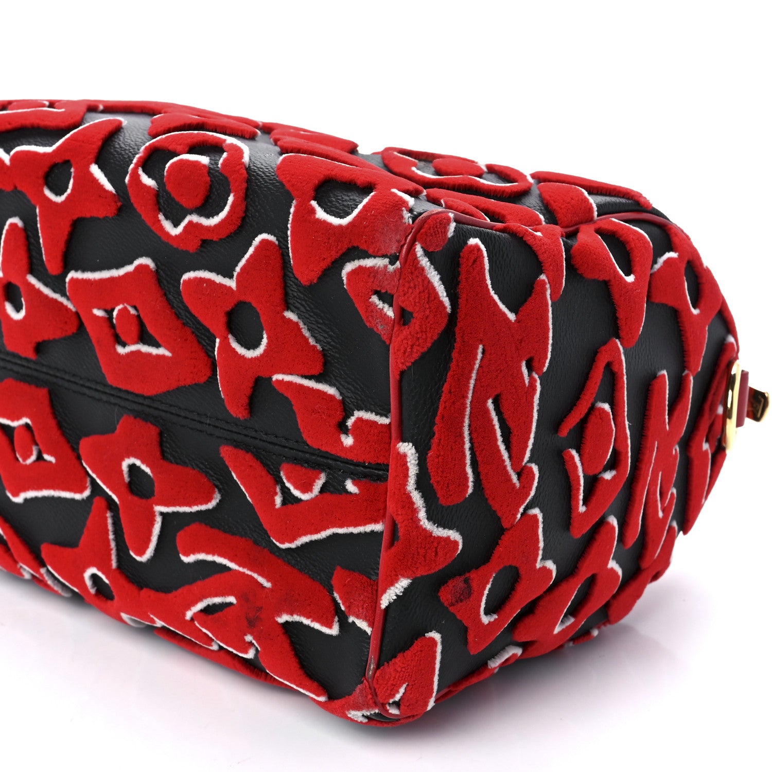 Louis Vuitton X UF Tufted Monogram Speedy Bandouliere 25 Black Red 11 of 12