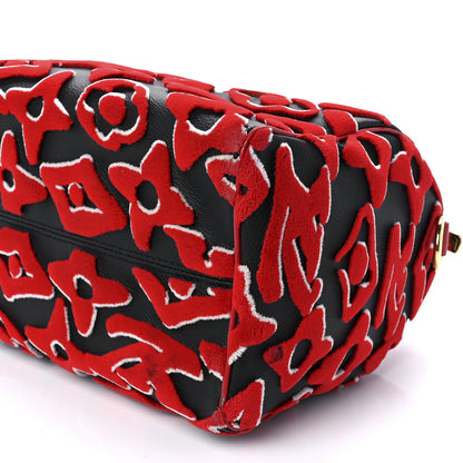 Louis Vuitton X UF Tufted Monogram Speedy Bandouliere 25 Black Red 11 of 12