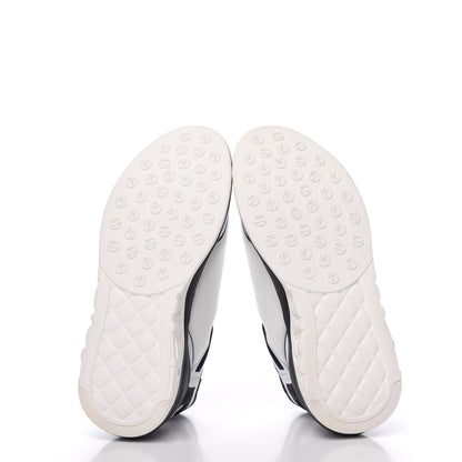 Chanel Lycra Womens CC Sneakers 38.5 White Black 5 of 7