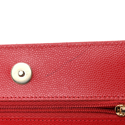 Chanel Caviar Quilted Wallet on Chain WOC Red 12 of 13