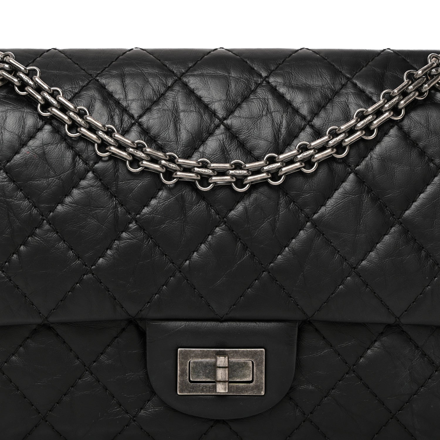 Chanel Aged Calfskin Quilted 2.55 Reissue 225 Flap Black 8 of 10