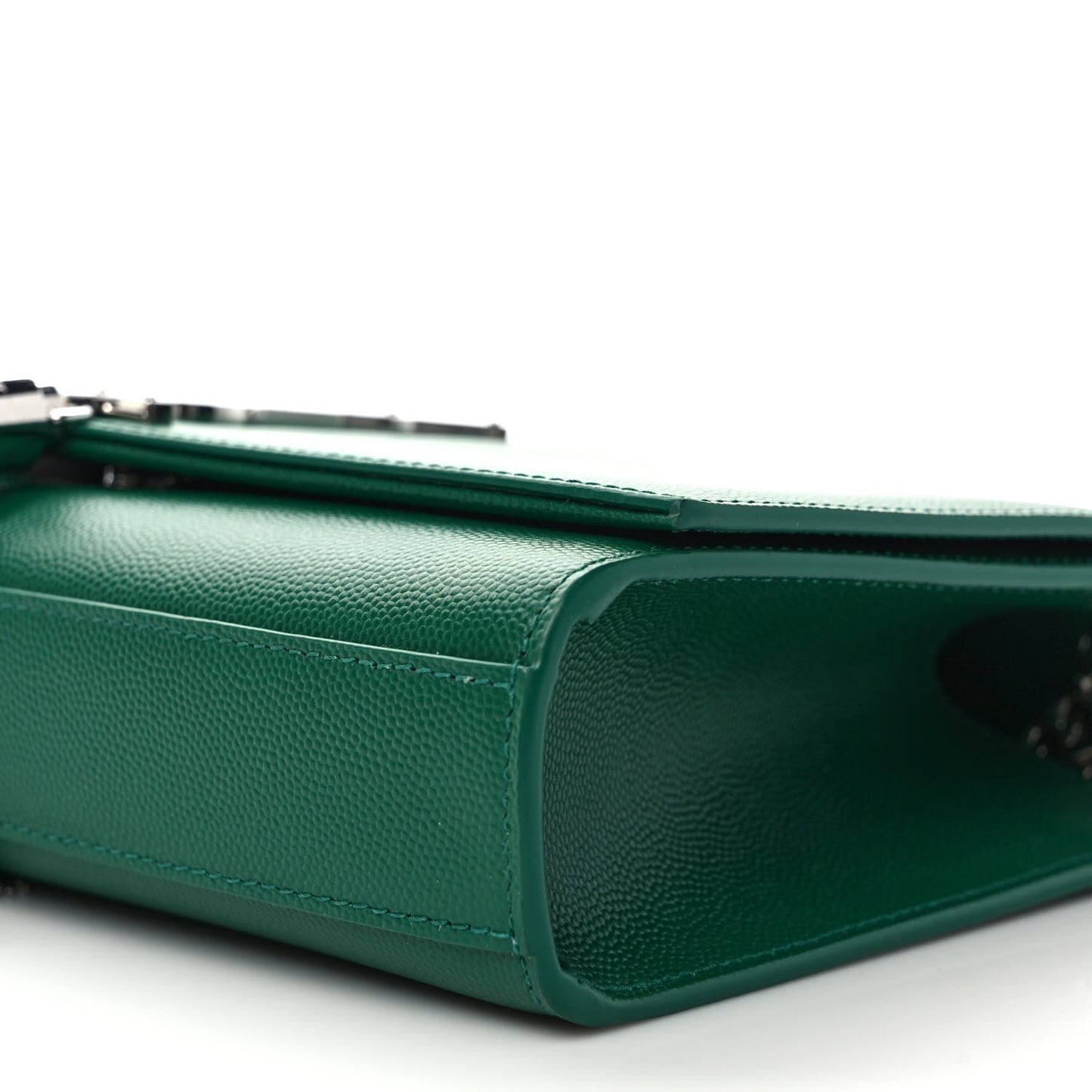 Grain De Poudre Calfskin Medium Classic Monogram Kate Tassel Satchel Green