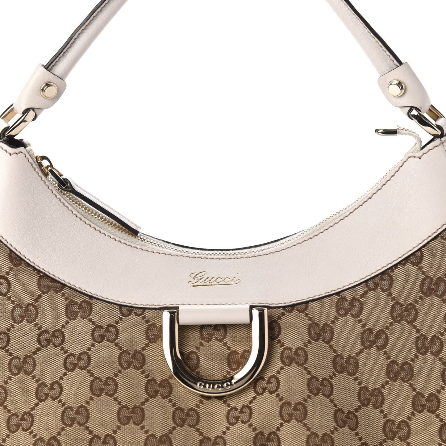 Monogram Large D Gold Hobo Off White