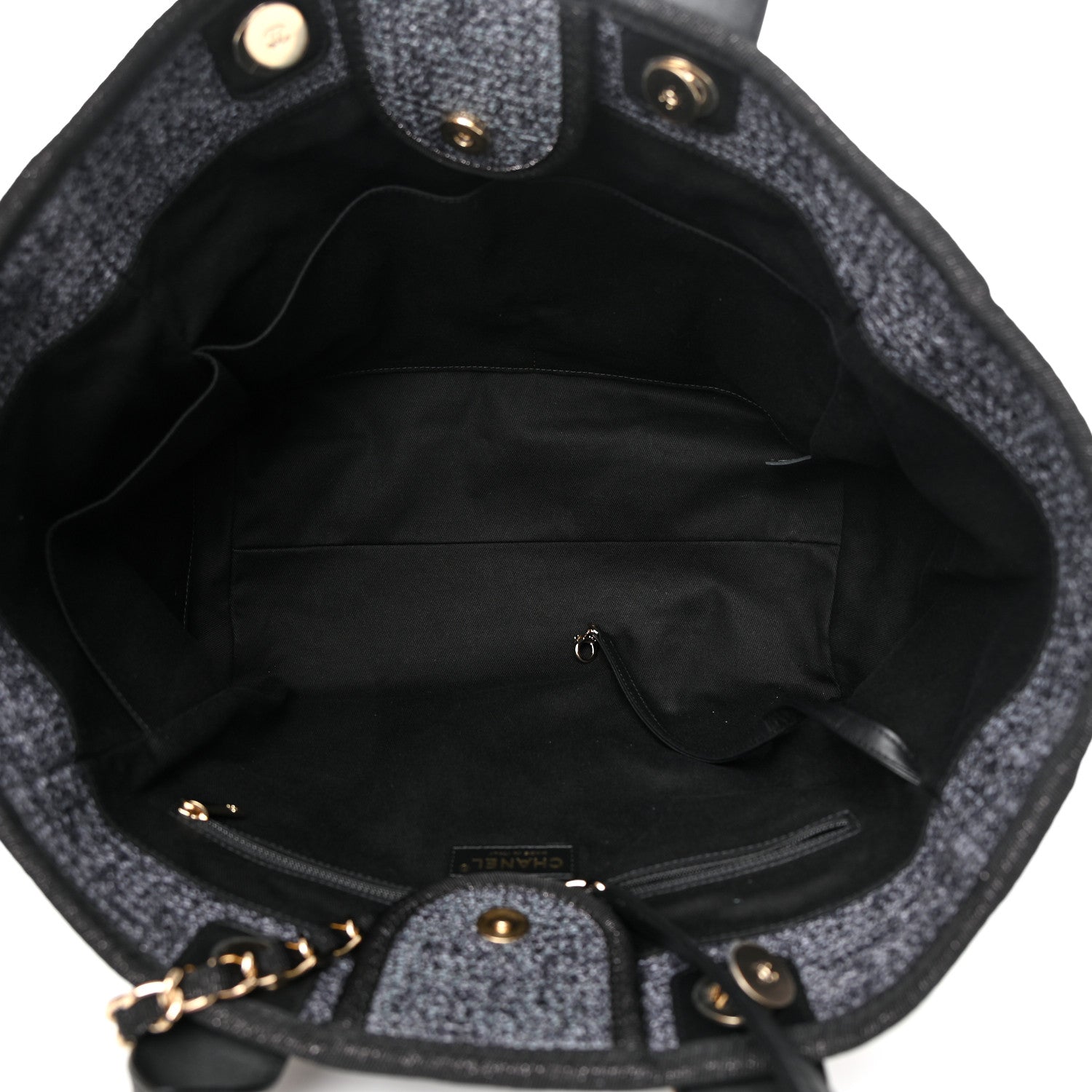 Chanel Lurex Boucle Medium Deauville Tote Black 5 of 11
