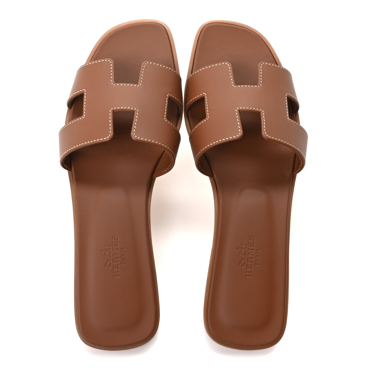 Box Calfskin Oran Sandals 37.5 Gold