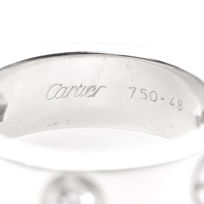 Cartier 18K White Gold 3 Diamond 5.5mm LOVE Ring 48 4.5 5 of 5