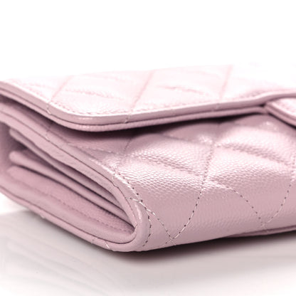 Chanel Caviar Quilted Large Gusset Flap Wallet Light Pink 7 of 10