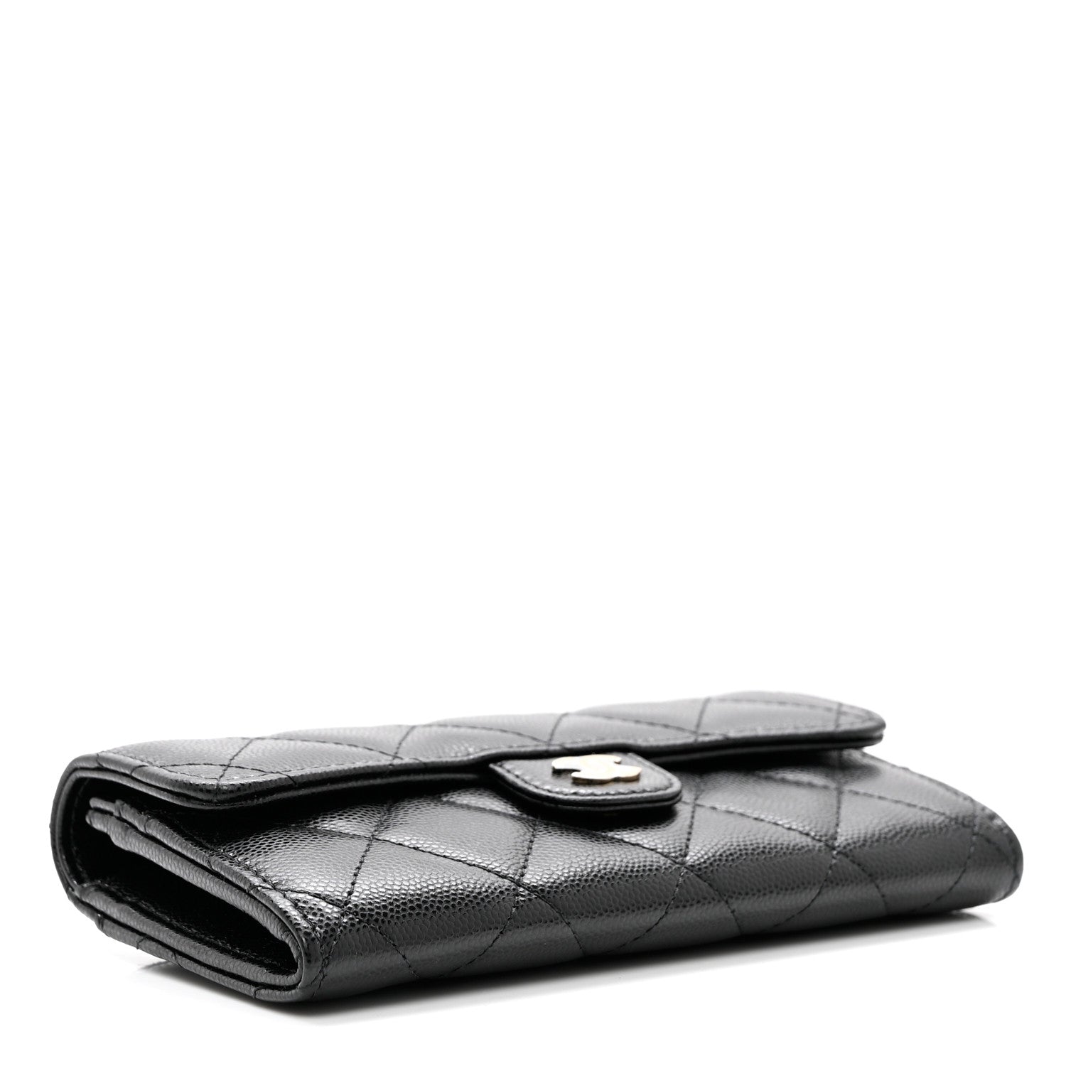 Chanel Caviar Quilted Medium Gusset Flap Wallet Black 4 of 9