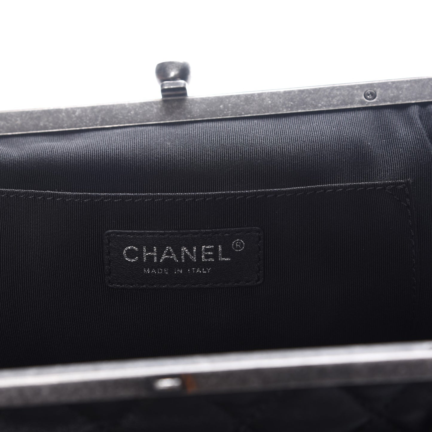 Lambskin Python Kisslock Tabatiere Clasp Flap Black