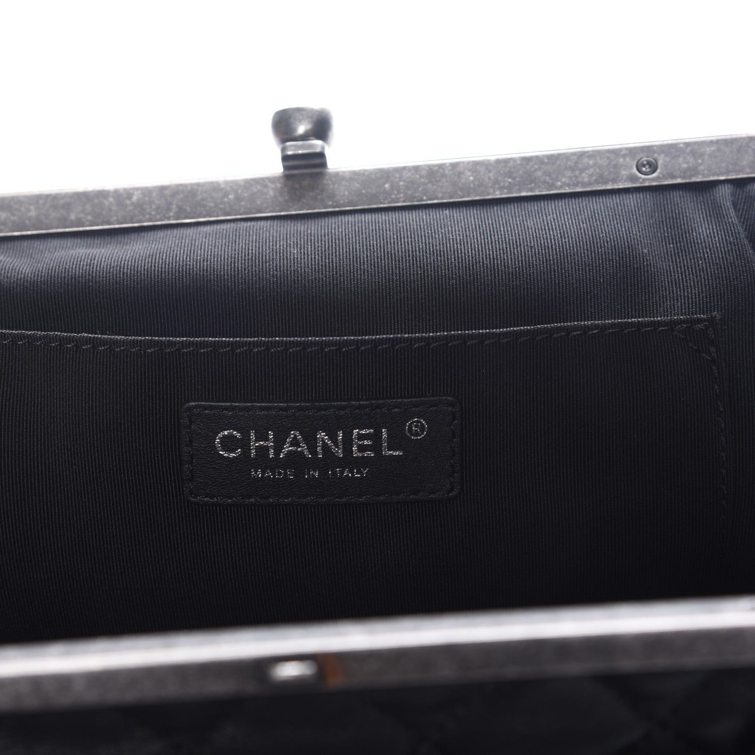Chanel Lambskin Python Kisslock Tabatiere Clasp Flap Black 8 of 10