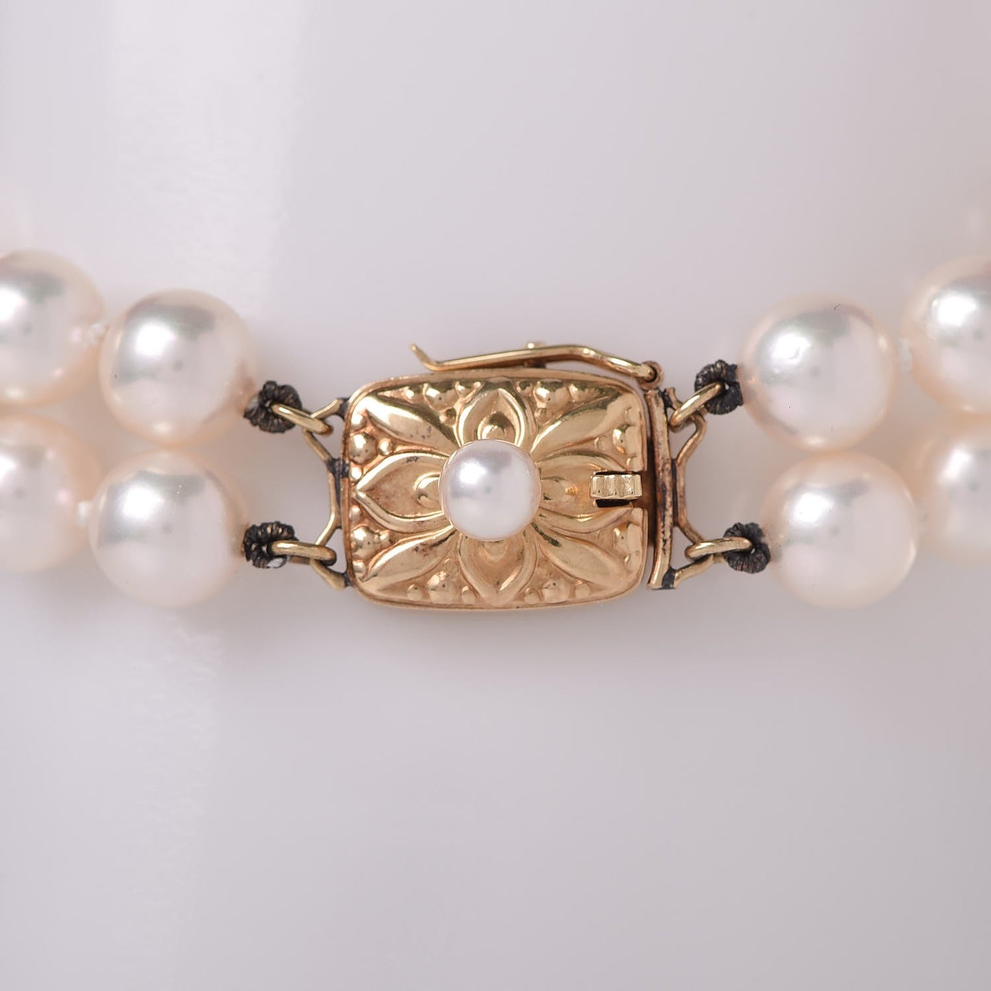 18K Yellow Gold 6mm Akoya Pearl Double Strand Bracelet