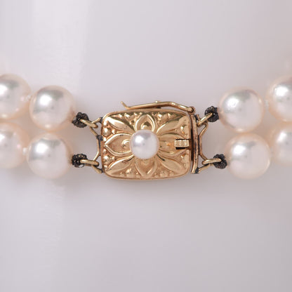 Mikimoto 18K Yellow Gold 6mm Akoya Pearl Double Strand Bracelet 6 of 6