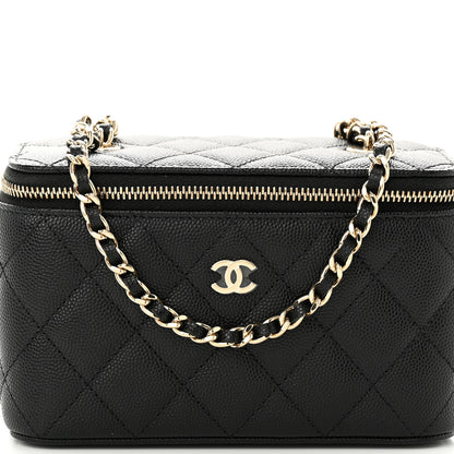 Chanel Caviar Quilted Small Vanity Case With Chain Black 9 of 12