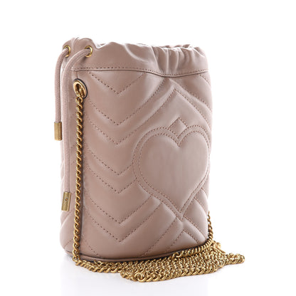 Gucci Calfskin Matelasse Mini GG Marmont 2.0 Bucket Bag Porcelain Rose 3 of 9