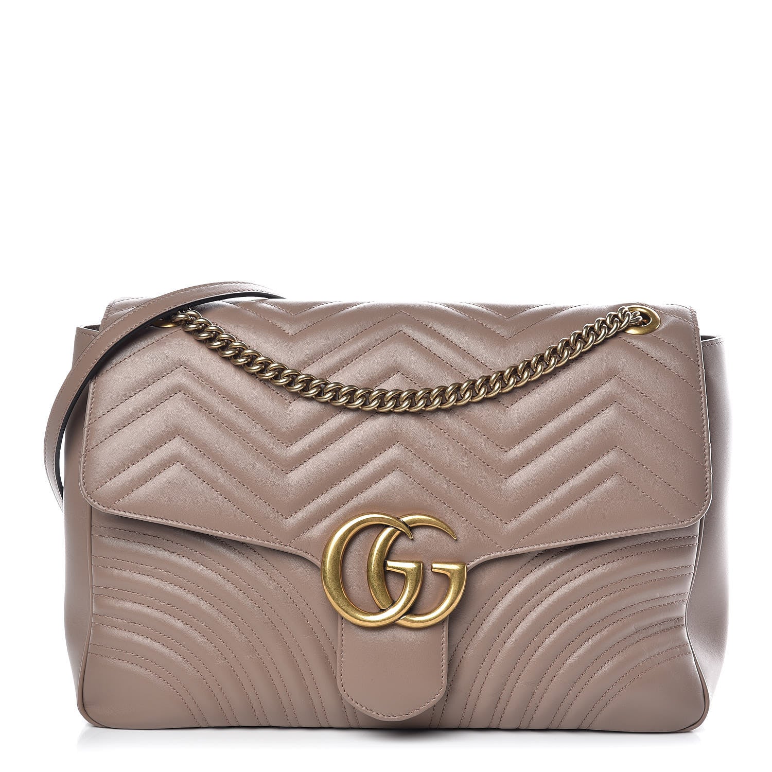 Gucci Calfskin Matelasse Large GG Marmont Shoulder Bag Porcelain Rose 1 of 9