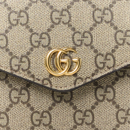 Gucci GG Supreme Monogram Textured Dollar Calfskin Web Mini Ophidia Envelope Shoulder Bag Beige Ebony 8 of 11