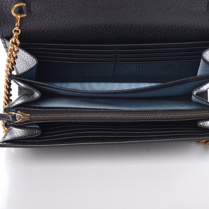 Gucci Calfskin Garden Dionysus Chain Wallet Black 5 of 7