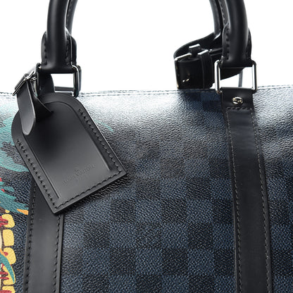 Louis Vuitton Damier Cobalt Jungle Keepall Bandouliere 55 8 of 12